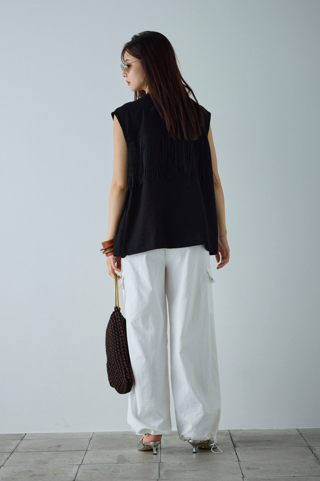 [予約/SET]フリンジデザインノースリーブ+カーゴパンツ(2set)