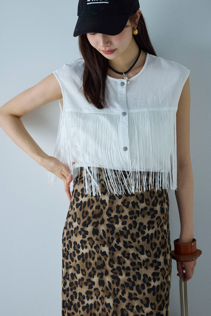 [予約]フリンジデザインノースリーブ