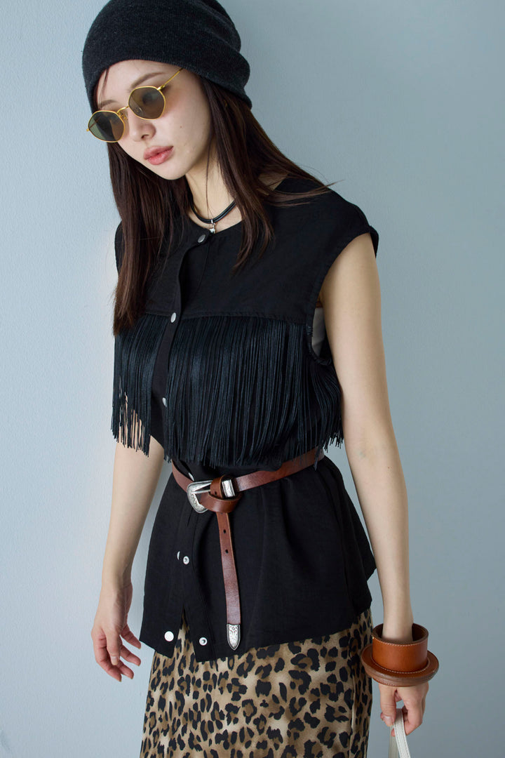 [予約]フリンジデザインノースリーブ