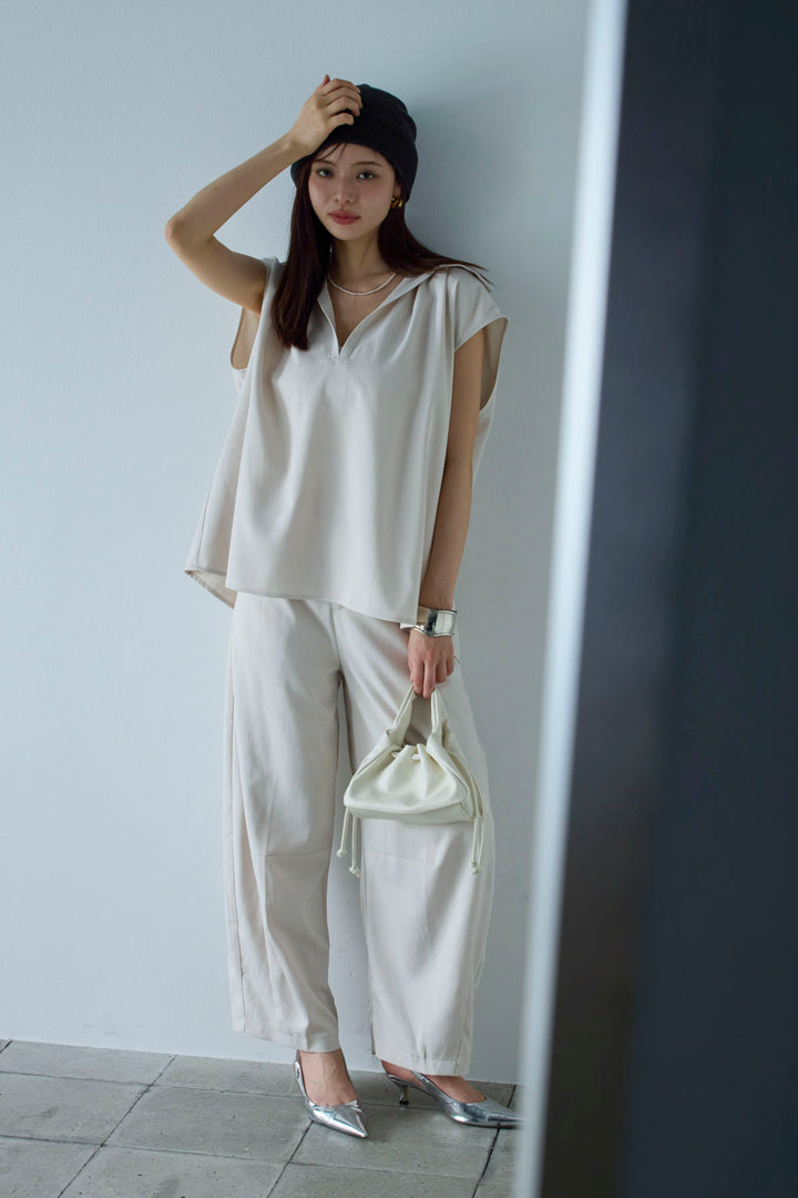 [予約/SET]スキッパーギャザーSH+カーブパンツ(2set)