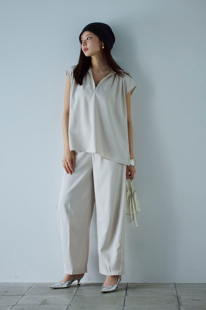 [予約/SET]スキッパーギャザーSH+カーブパンツ(2set)