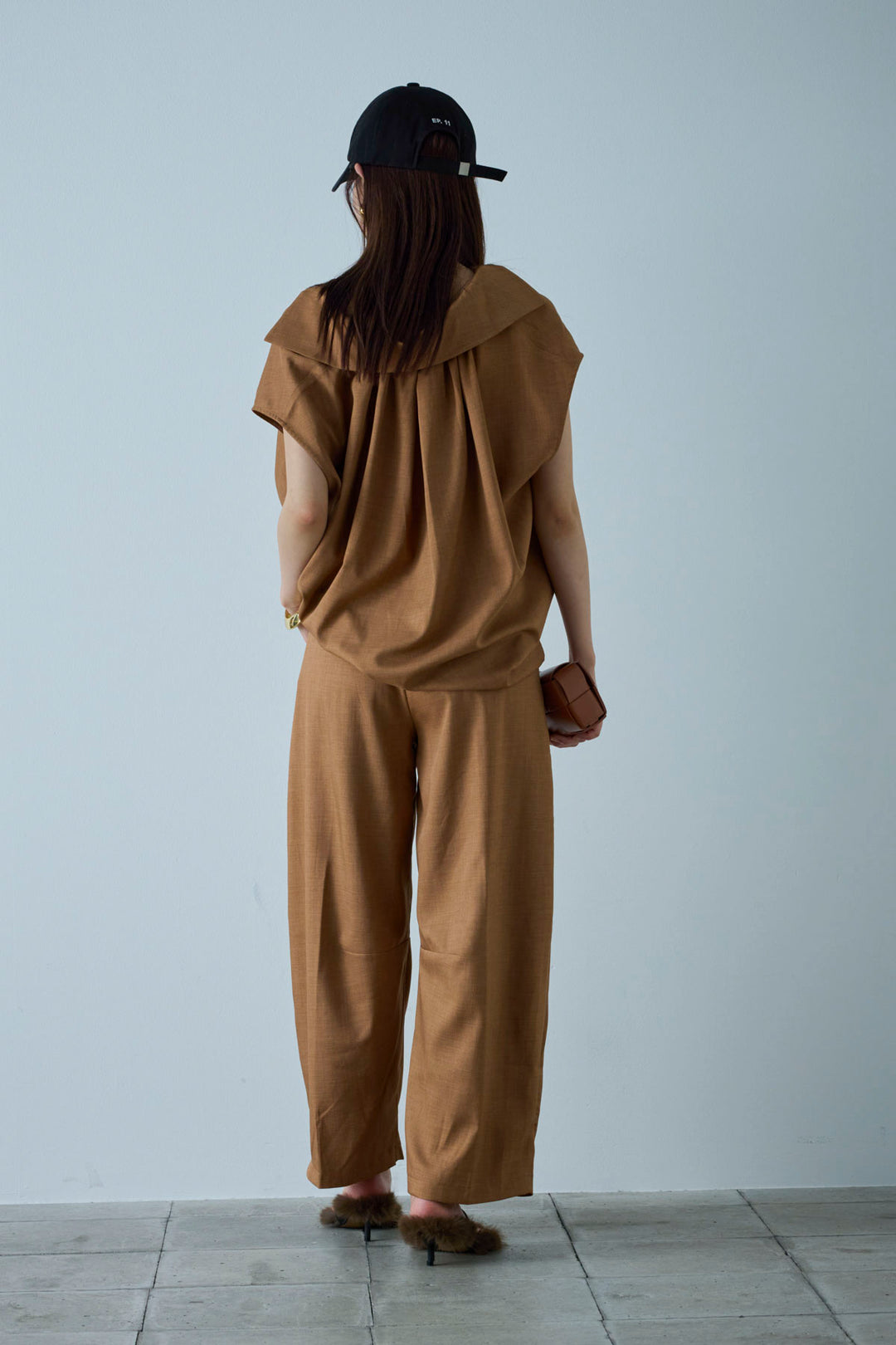 [予約/SET]スキッパーギャザーSH+カーブパンツ(2set)