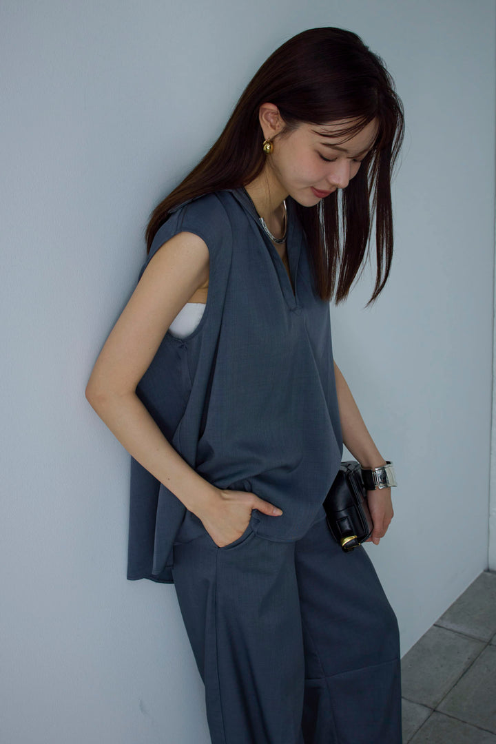 [予約/SET]スキッパーギャザーSH+カーブパンツ(2set)