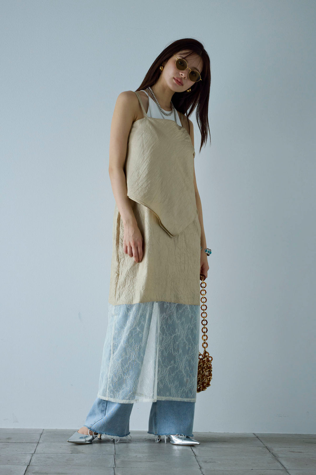 [予約]スカーフ風バックリボンキャミソール