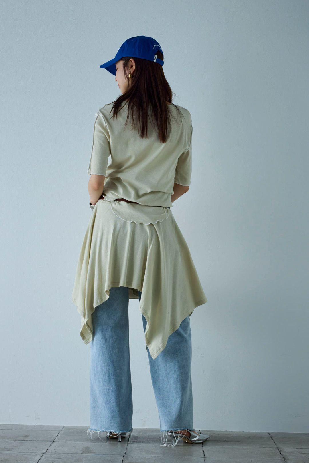 [予約/SET]パイピングラウンドヘムカットソー+レイヤードイレヘムSK+サイドスラッシュデニム(3set)