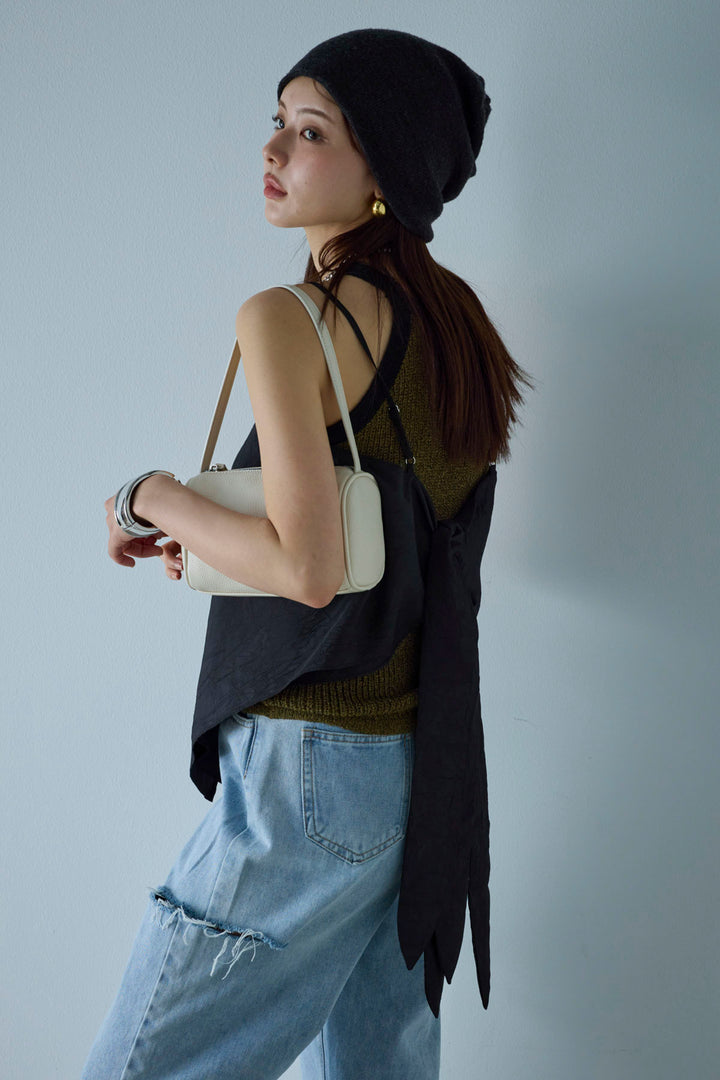 [予約/SET]ミニループアメスリタンク+スカーフ風バックリボンキャミソール(2set)