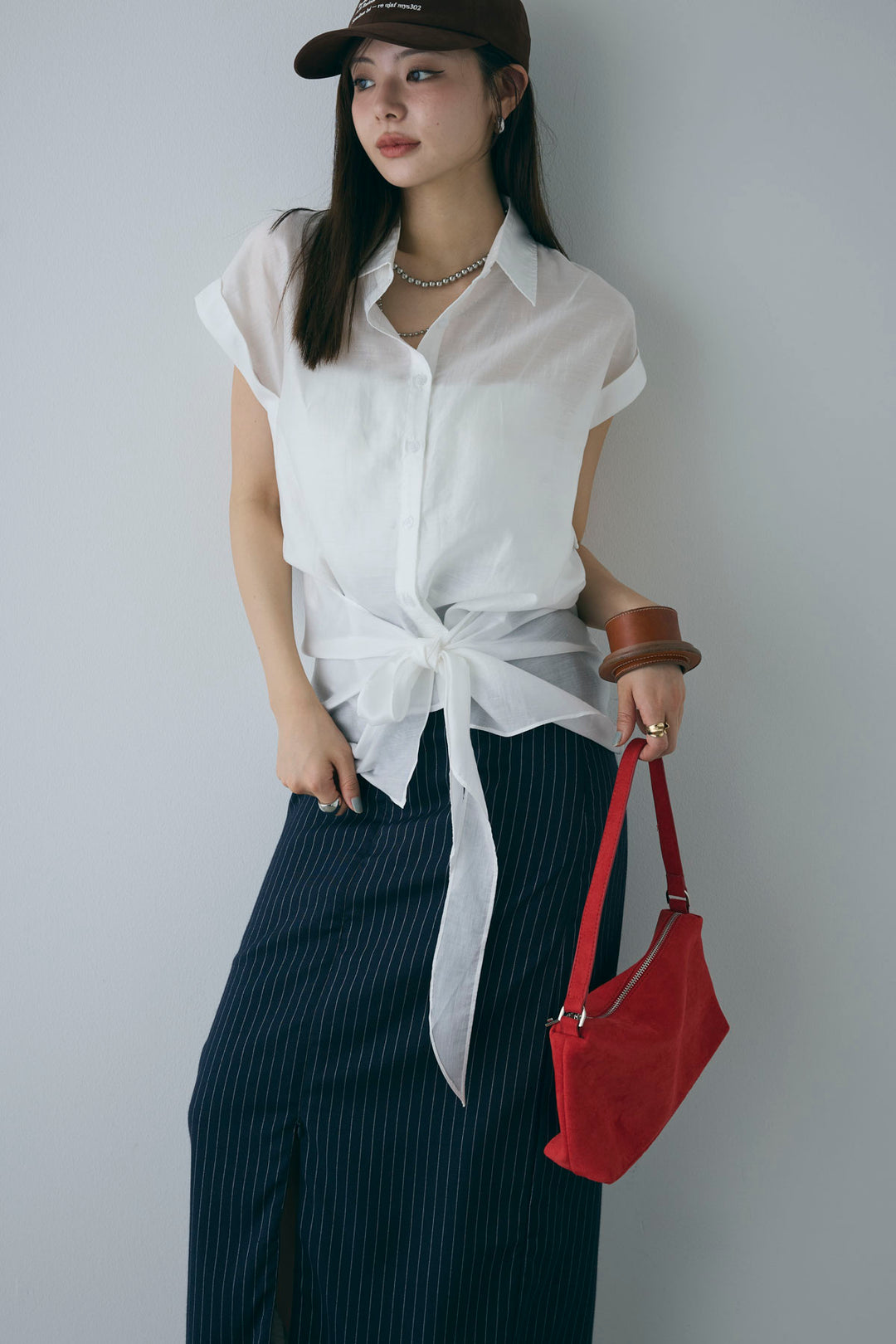 [予約]フロント巻きノースリーブシャツ