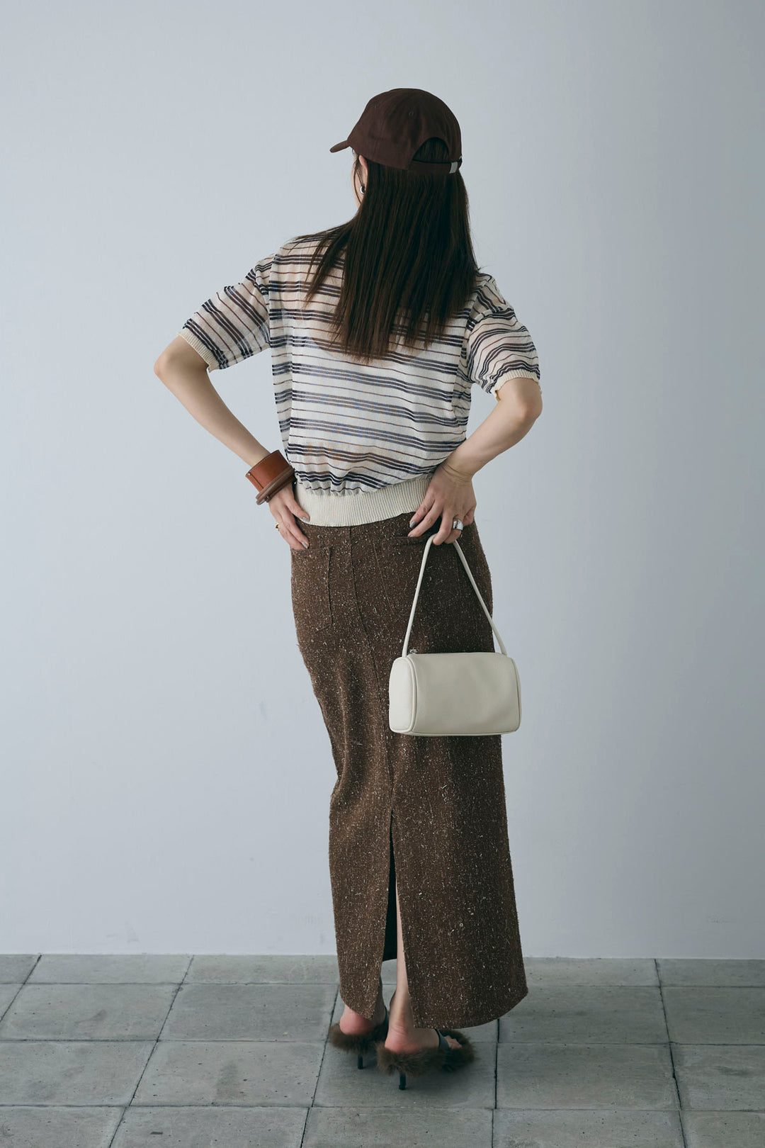 [予約]ネップツイルストレートスカート