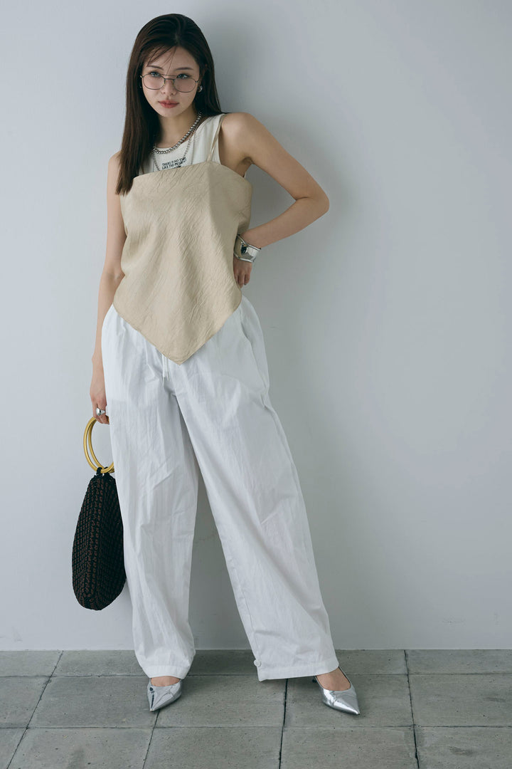 [予約/SET]スカーフ風バックリボンキャミソール+裾ボタン絞りパンツ(2set)