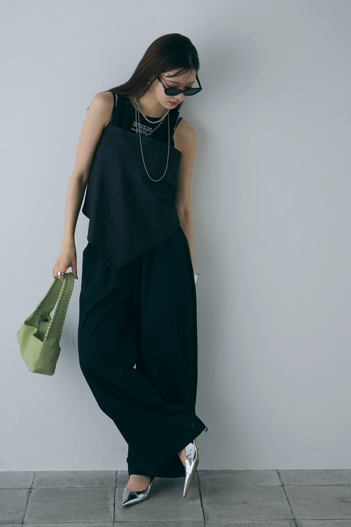 [予約/SET]スカーフ風バックリボンキャミソール+裾ボタン絞りパンツ(2set)