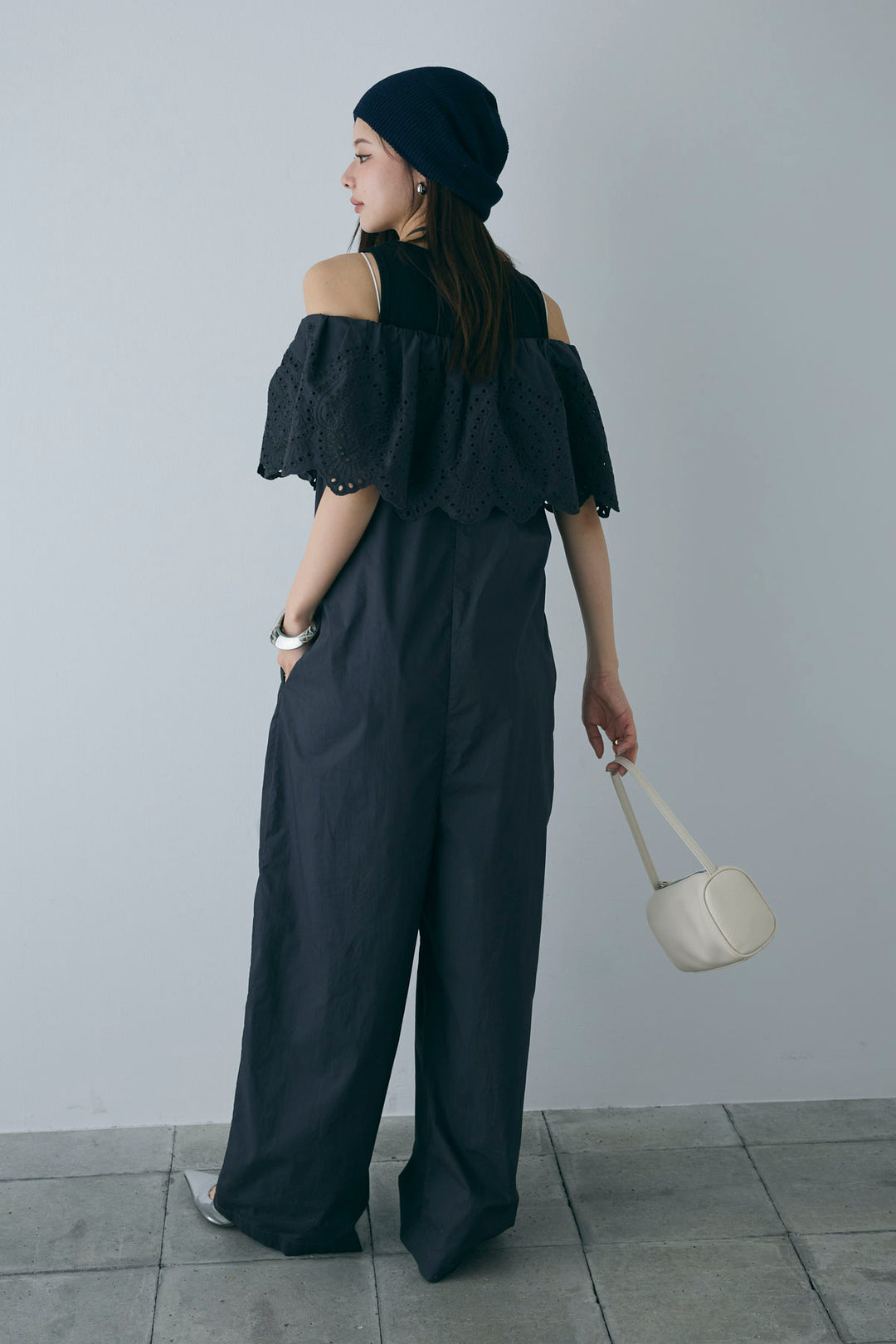 [予約/SET]リブロゴタンク+オフショルレースコンビネゾン(2set)