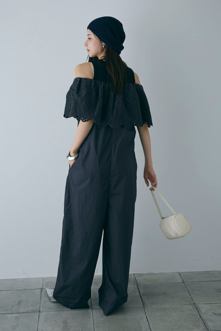 [予約/SET]リブロゴタンク+オフショルレースコンビネゾン(2set)