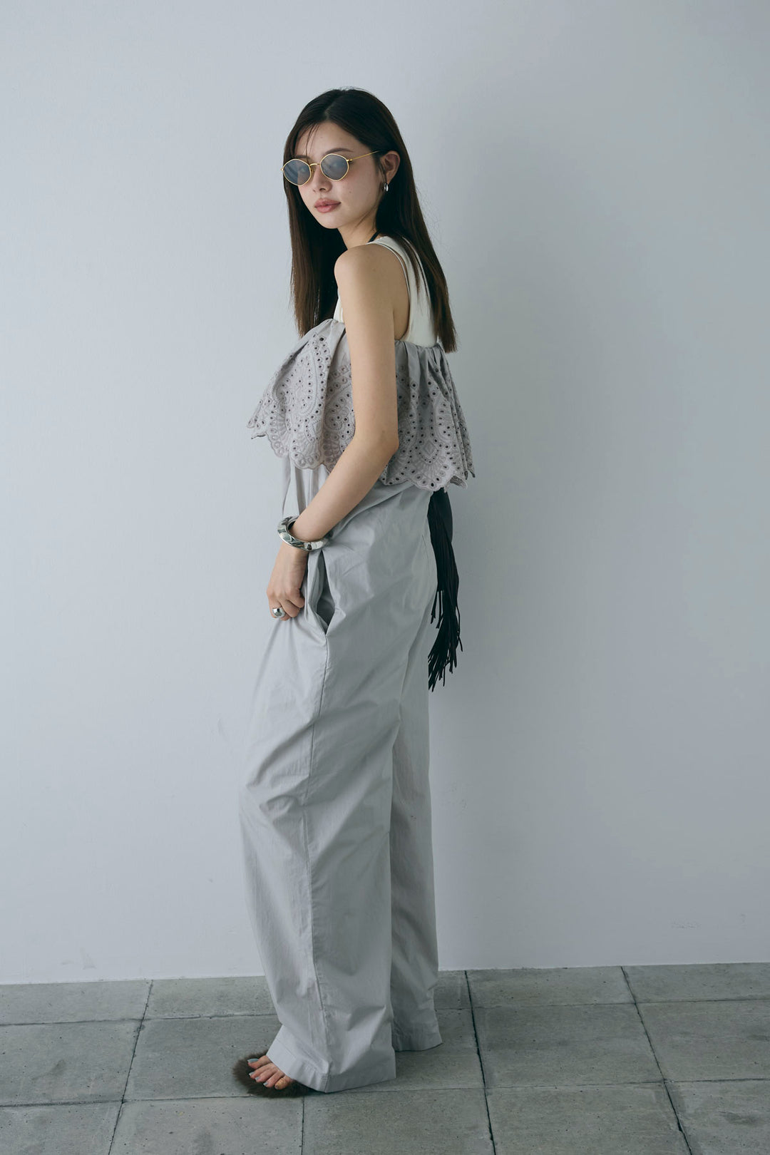 [予約/SET]リブロゴタンク+オフショルレースコンビネゾン(2set)