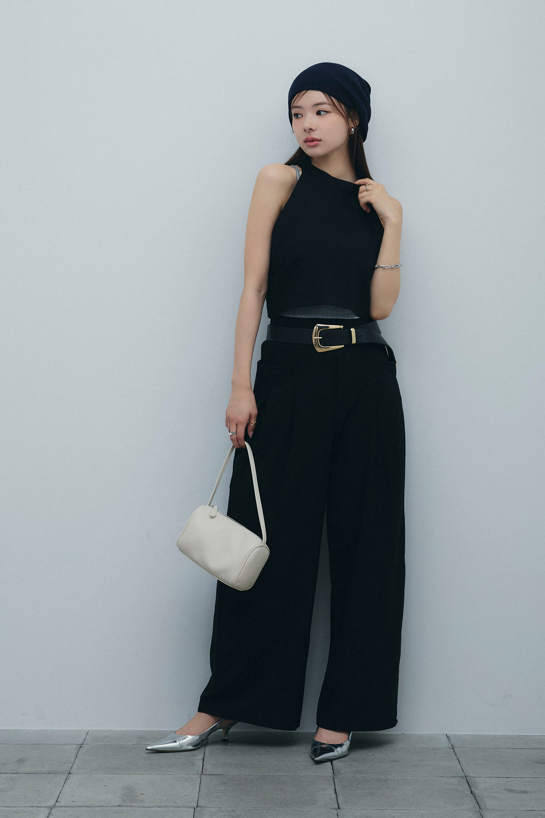 [予約/SET]ホルタービスチェセットアップ+ラメバッククロスキャミソール(2set)