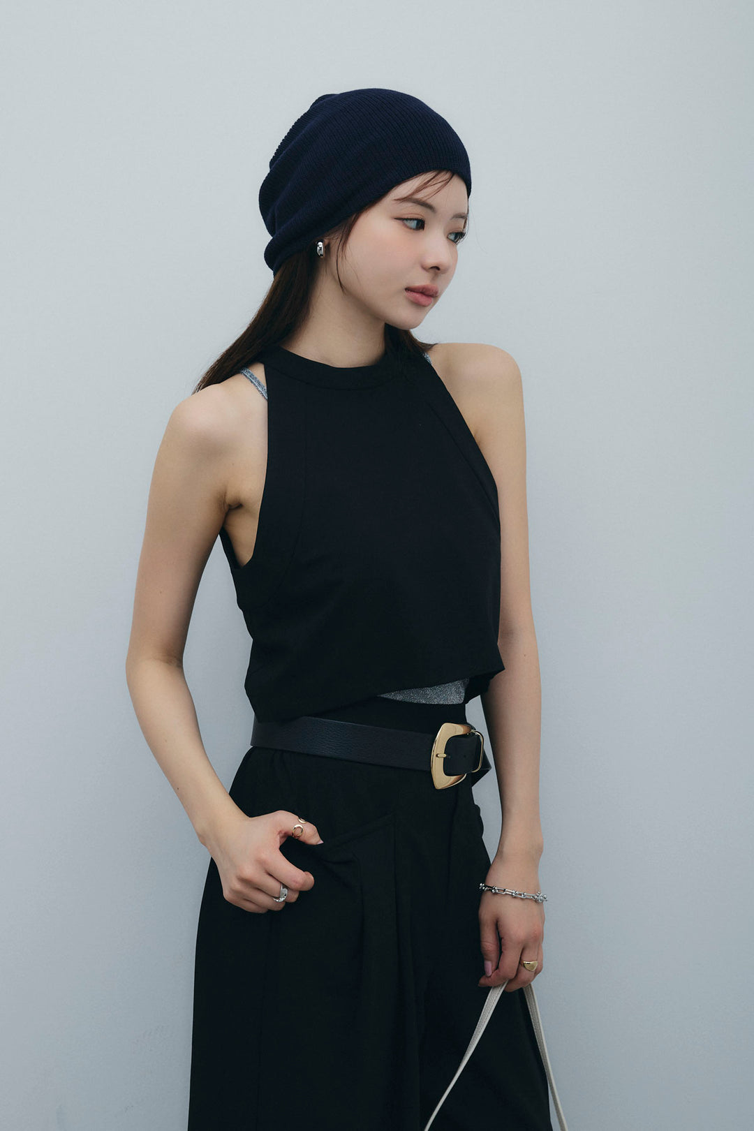 [予約/SET]ホルタービスチェセットアップ+ラメバッククロスキャミソール(2set)