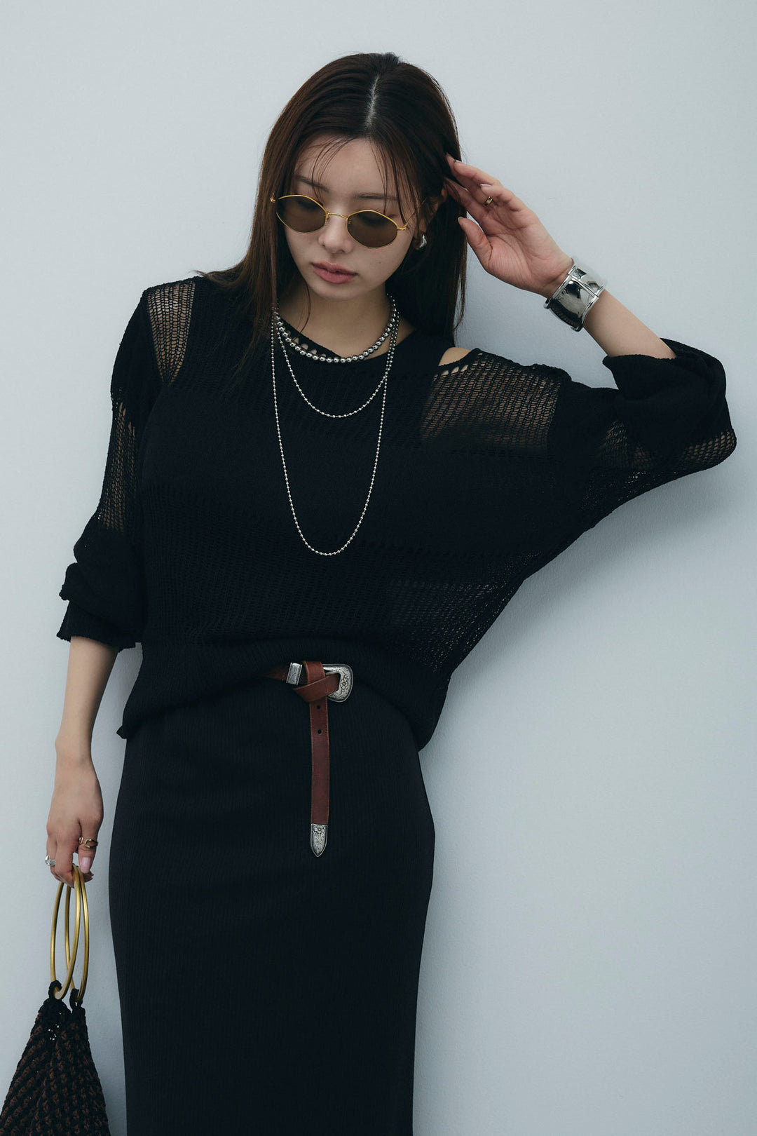 [予約]透かし編みニットプルオーバー