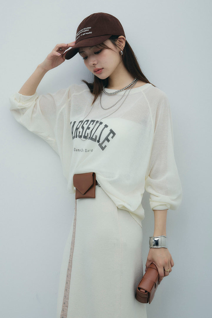 新色追加[予約]ロゴプリントシアーニット