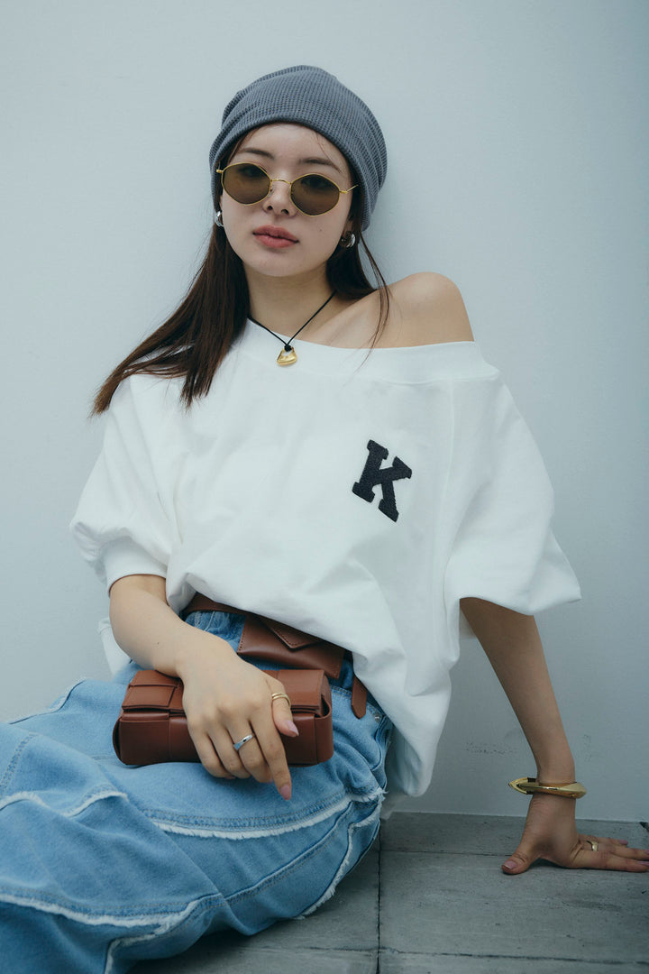 [予約/SET]マルチネックスウェット+フリンジウェーブデニムスカート(2set)