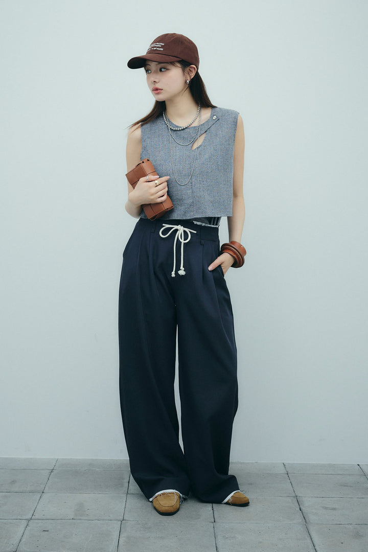 [予約]裾切りっぱなしデザインパンツ