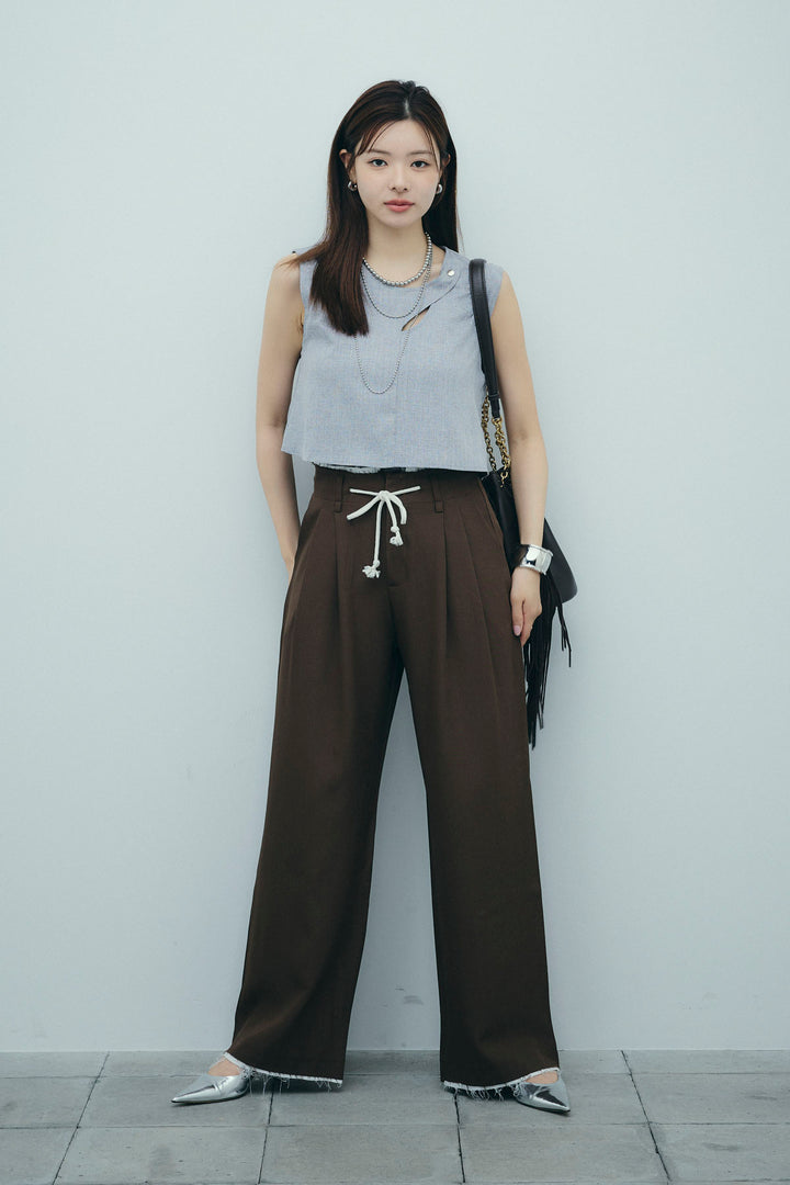[予約]裾切りっぱなしデザインパンツ