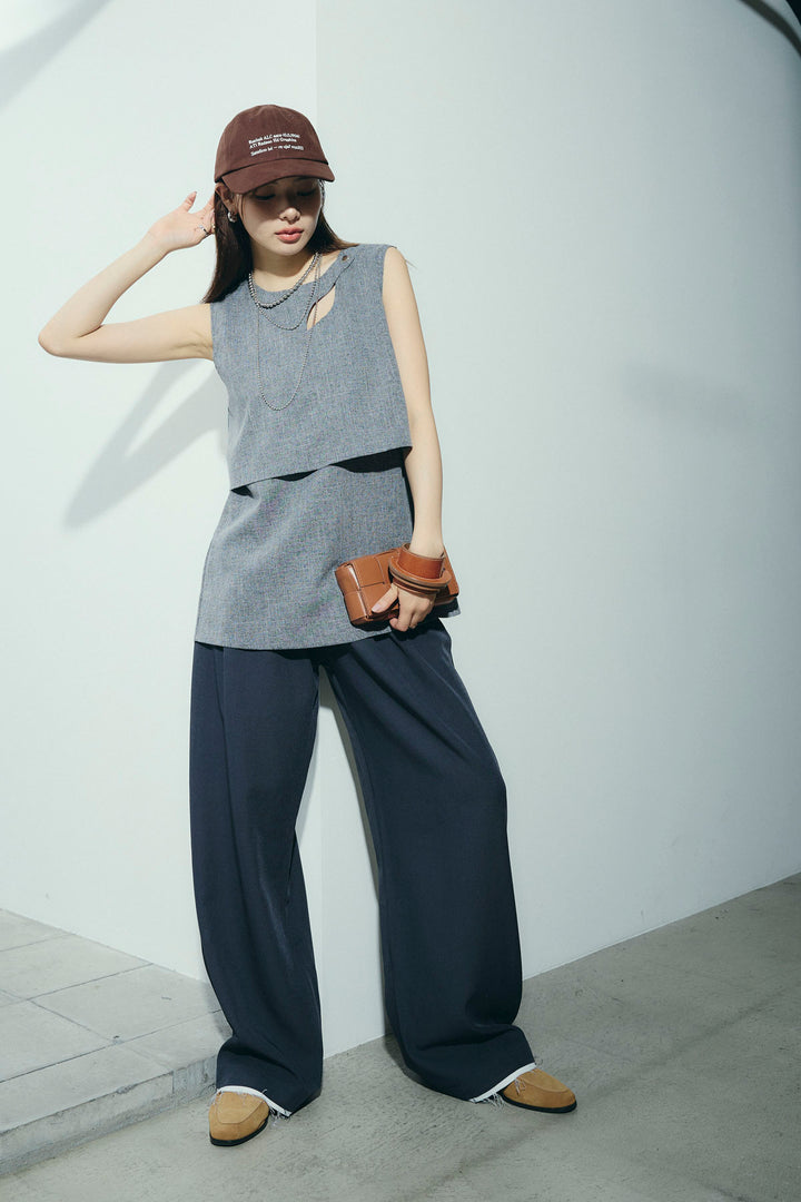 [予約]裾切りっぱなしデザインパンツ