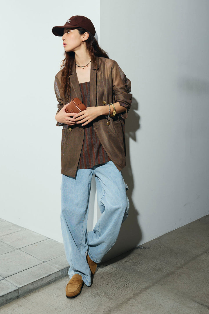 [予約/SET]シアーダブルテーラードJK+ペインターカーブデニムパンツ(2set)