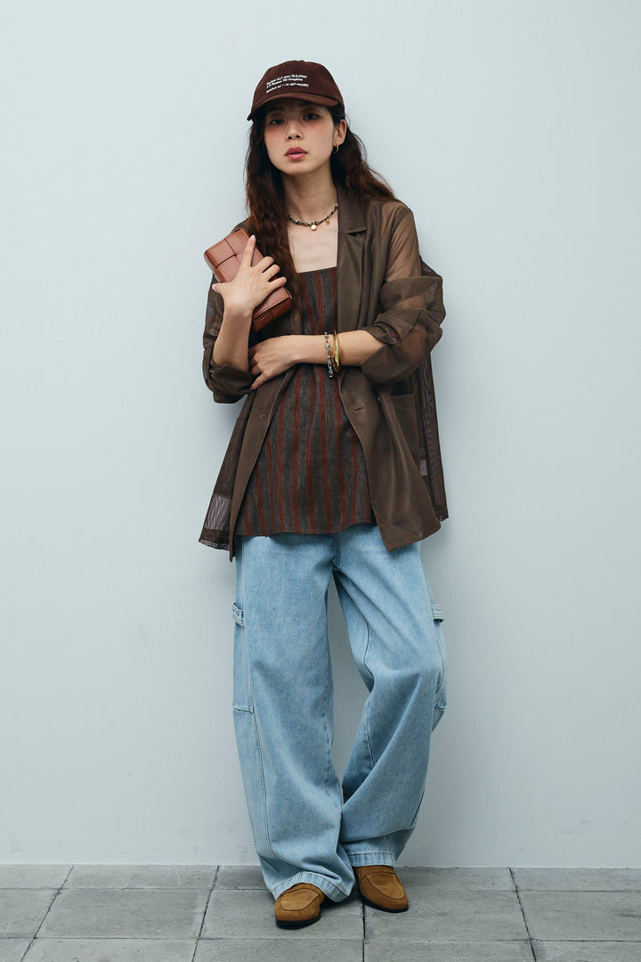 [予約/SET]シアーダブルテーラードJK+ペインターカーブデニムパンツ(2set)