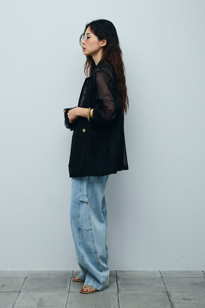 [予約/SET]シアーダブルテーラードJK+ペインターカーブデニムパンツ(2set)