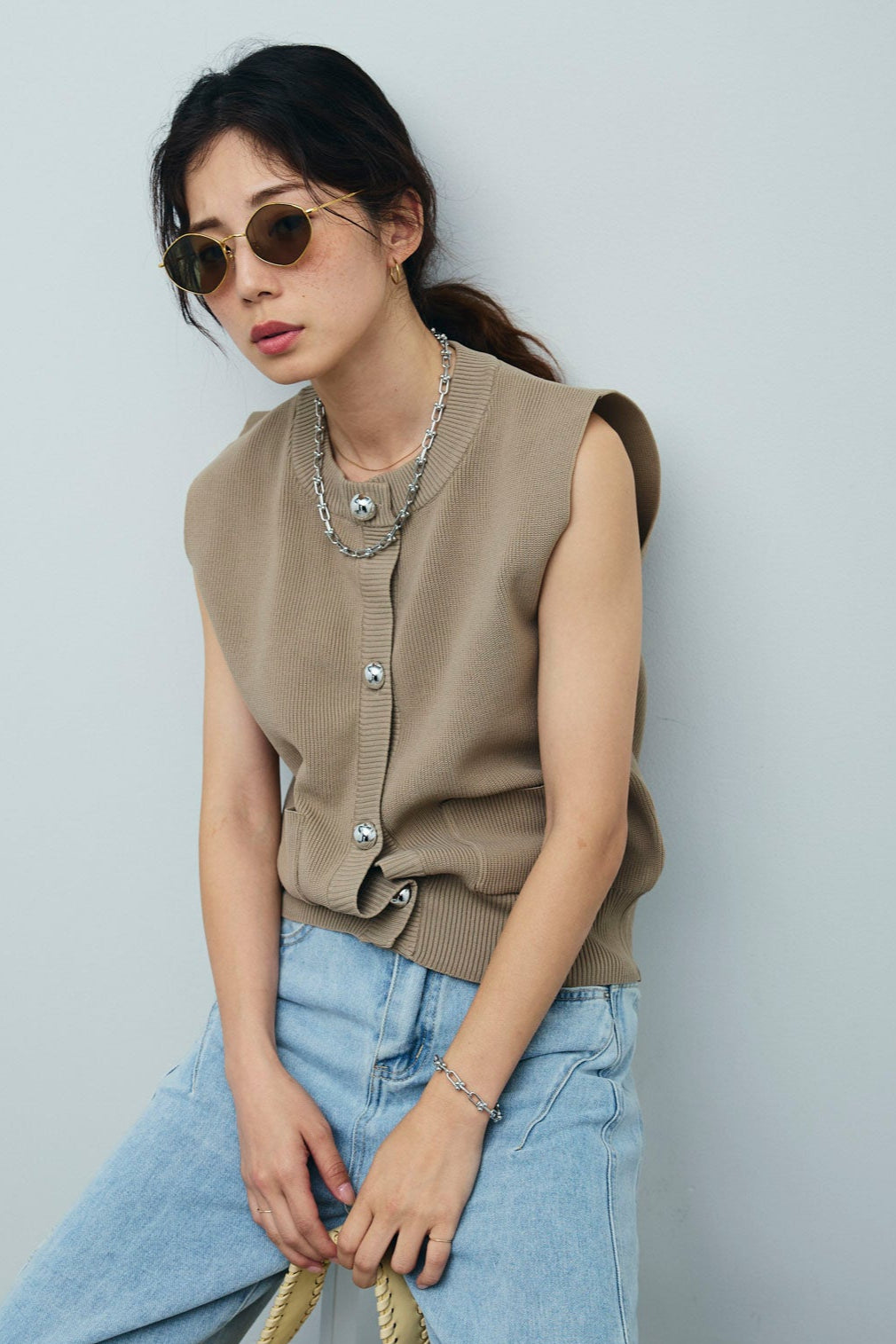 [予約]メタルボタンニットベスト