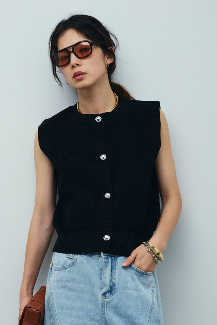 [予約]メタルボタンニットベスト