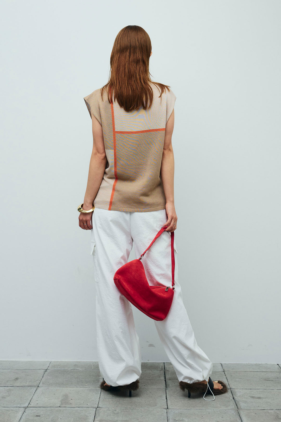 [予約/SET]リネンタッチ配色フレンチプルオーバー+カーゴパンツ(2set)