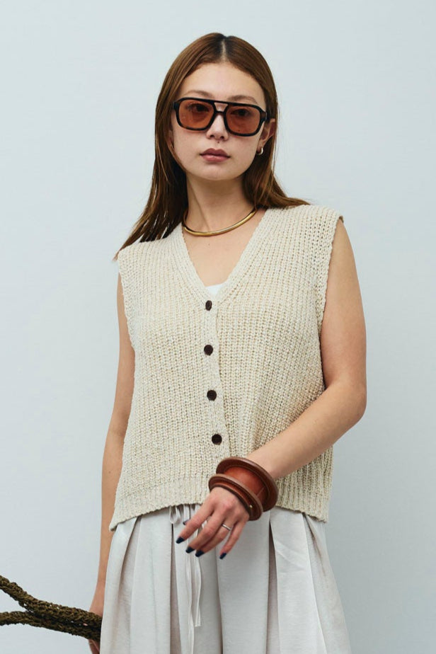 [予約]Vネックサマーニットベスト