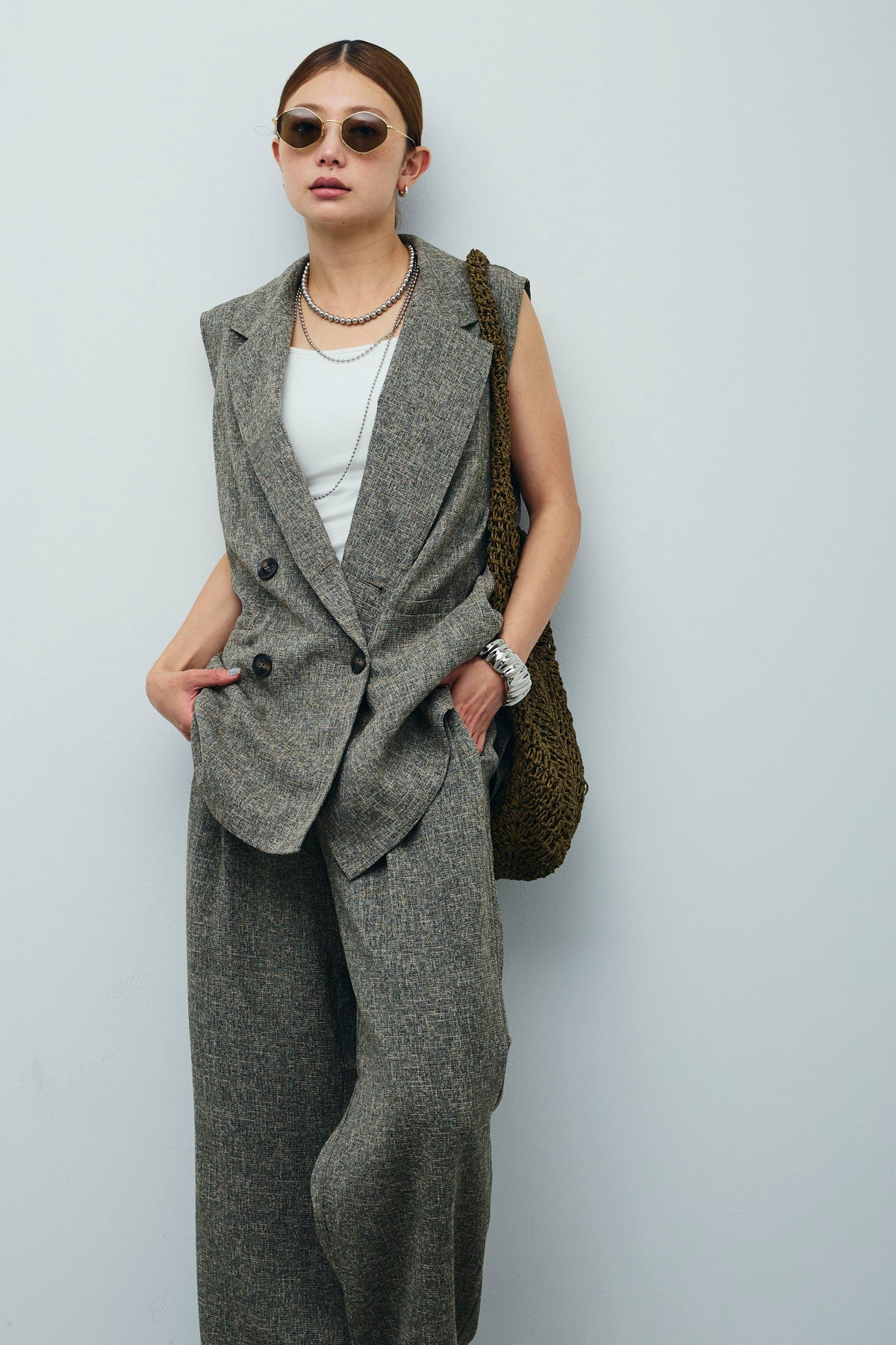 theory luxe サマーツイード　ジレ　マルチ/40 theory luxe ツイード ジレ マルチ/40 - メルカリ