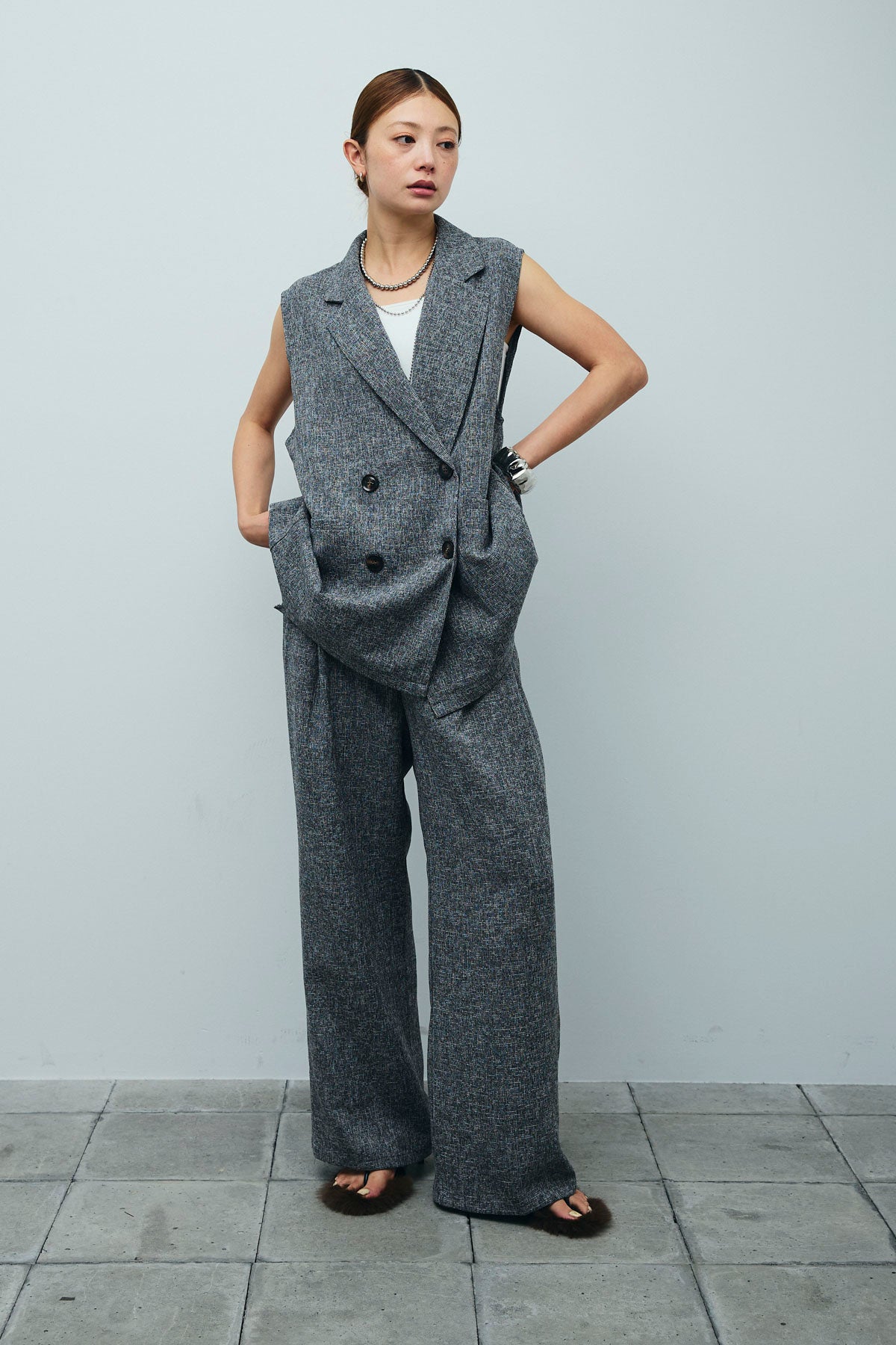 inscrire アンスクリア　サマーツイード　ジレ SALE】サマーツイードジレ - 12Twelve Agenda(トゥエルブアジェンダ