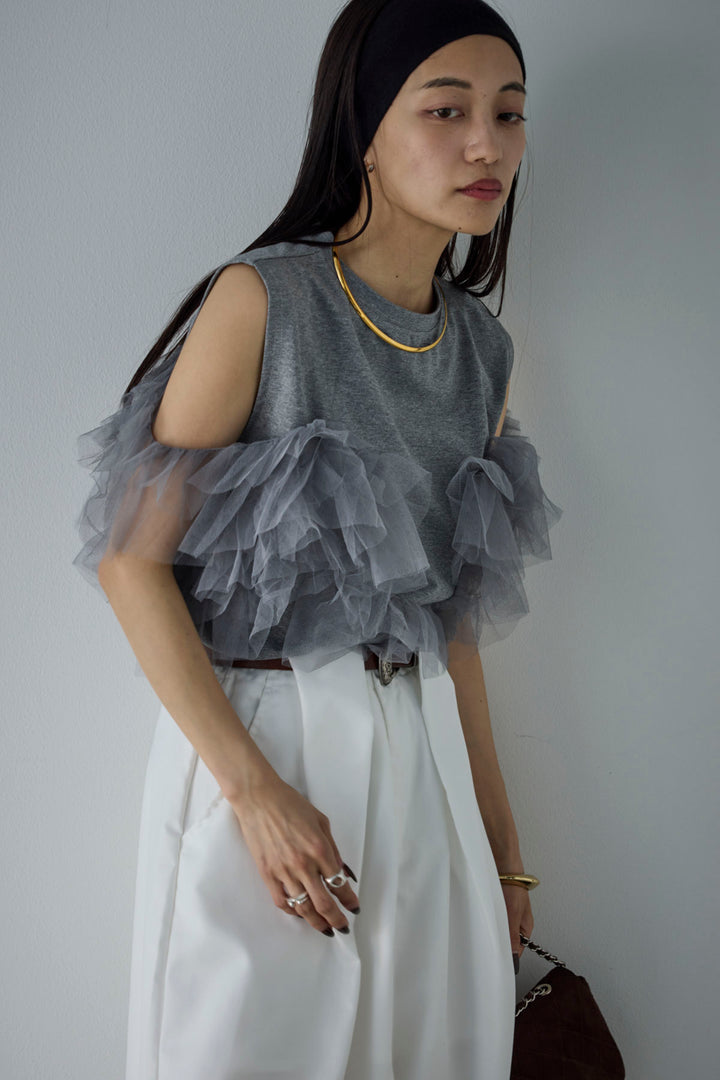 天竺チュールドッキングプルオーバー