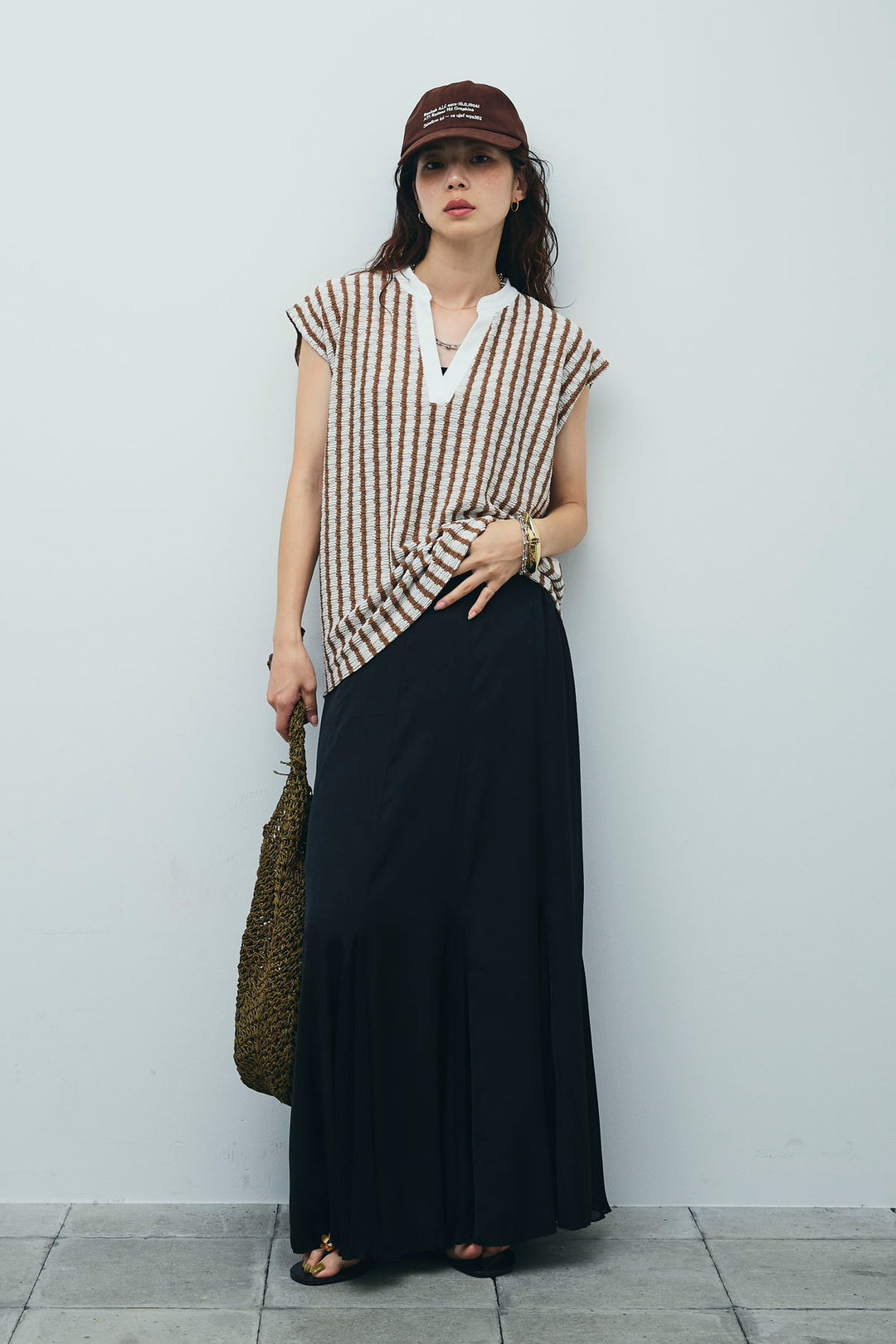 [予約/SET]ふくれジャガードスキッパーT+プリーツシアー切り替えスカート(2set)