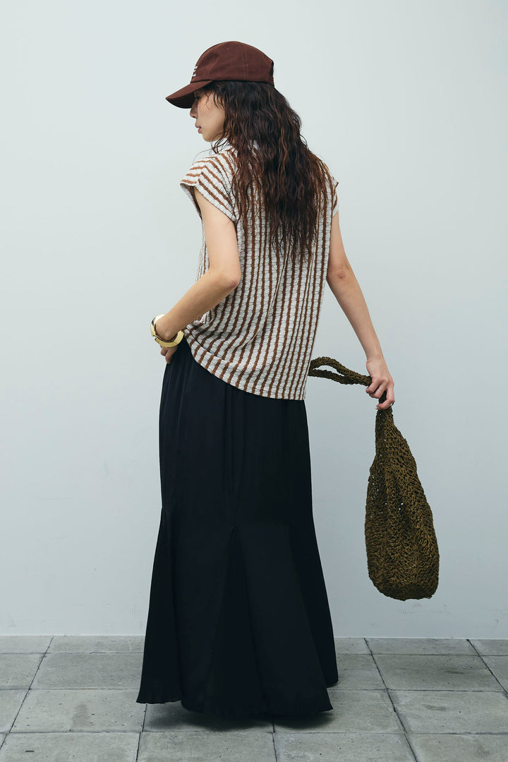 [予約/SET]ふくれジャガードスキッパーT+プリーツシアー切り替えスカート(2set)