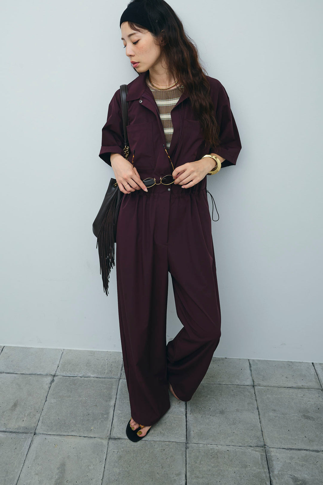 [予約/SET]ランダムボーダーアメスリタンク+接触冷感ジャンプスーツ(2set)