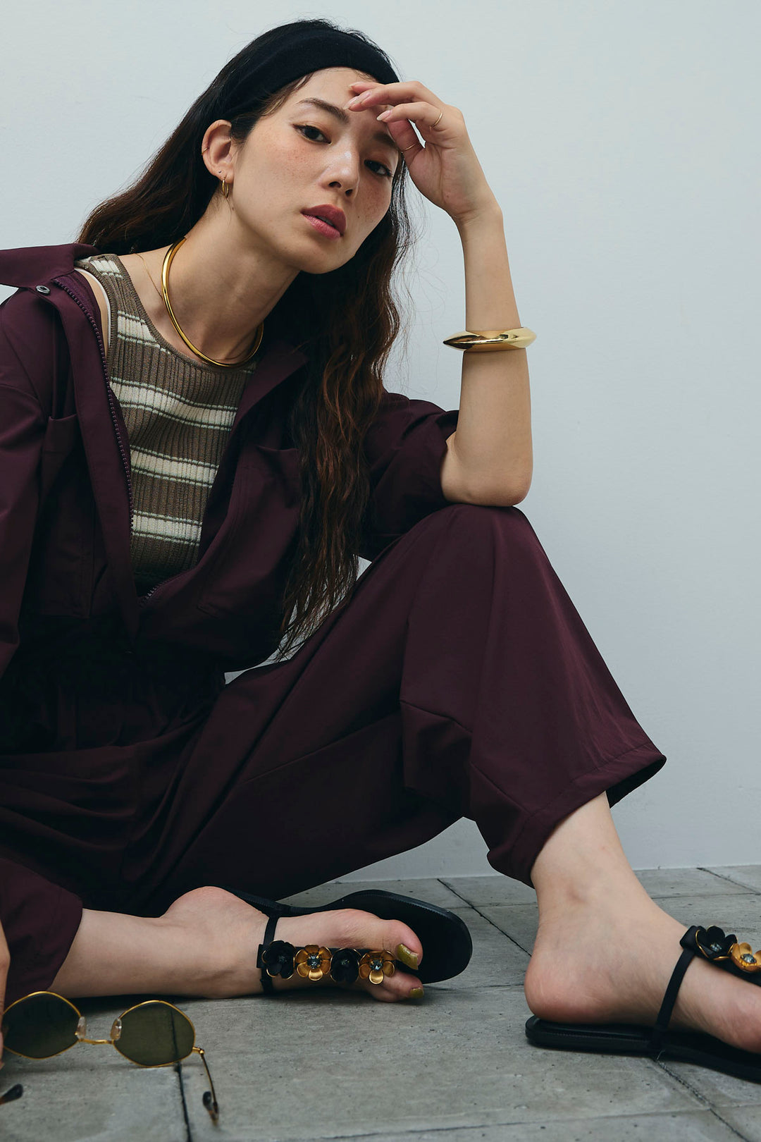 [予約/SET]ランダムボーダーアメスリタンク+接触冷感ジャンプスーツ(2set)