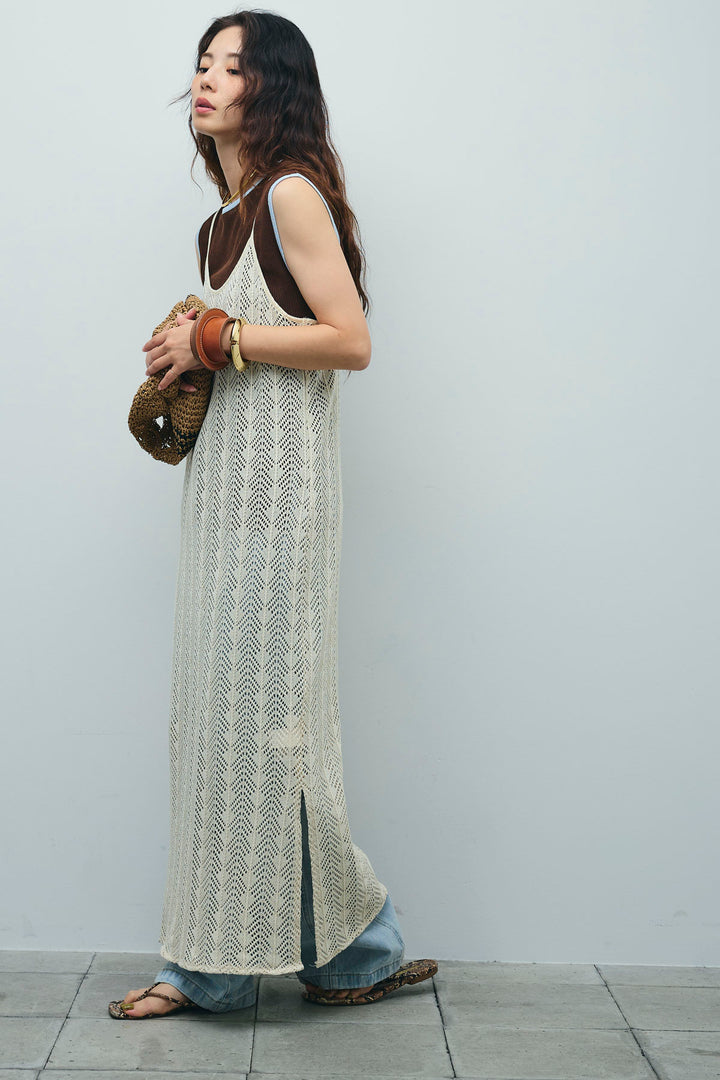 [予約/SET]ニットライクレースキャミOP+ペインターカーブデニムパンツ(2set)