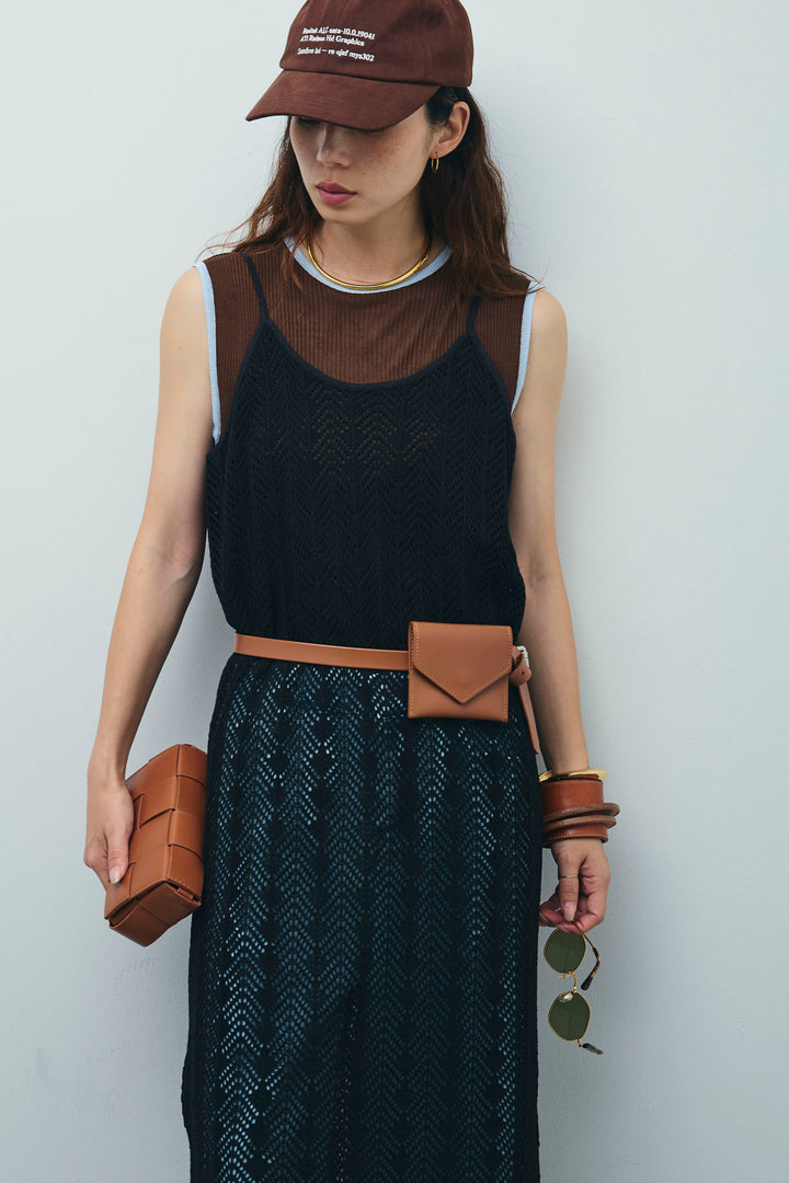 [予約/SET]ニットライクレースキャミOP+ペインターカーブデニムパンツ(2set)