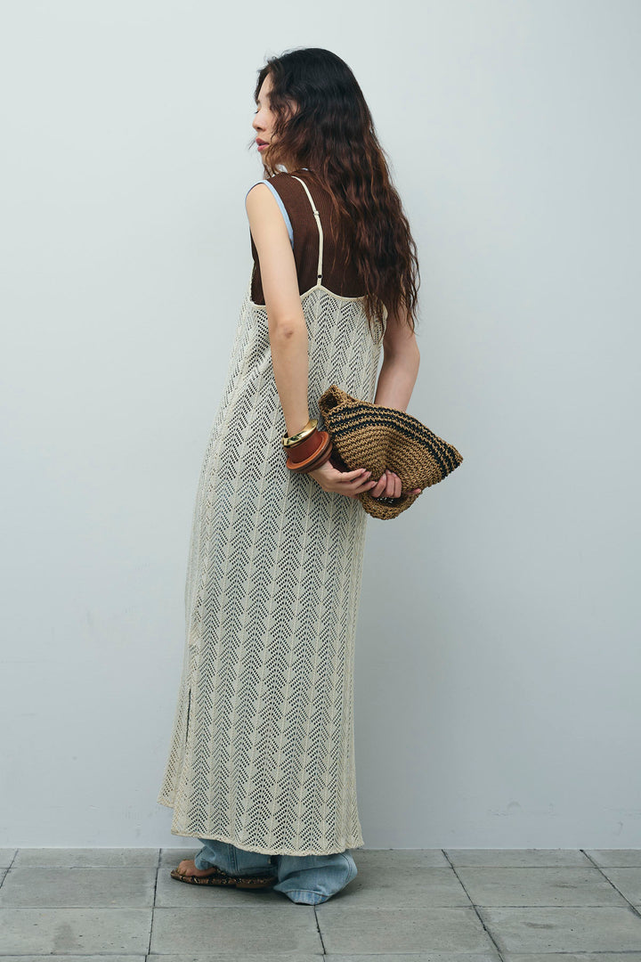 [予約/SET]ニットライクレースキャミOP+ペインターカーブデニムパンツ(2set)