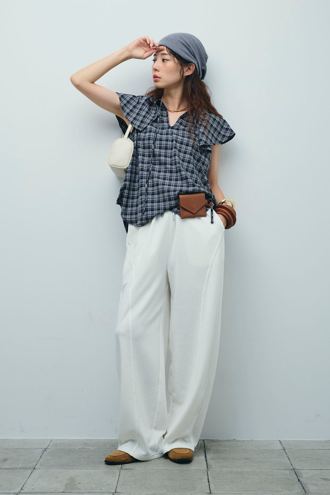 [予約]ミニ裏毛カーブパンツ