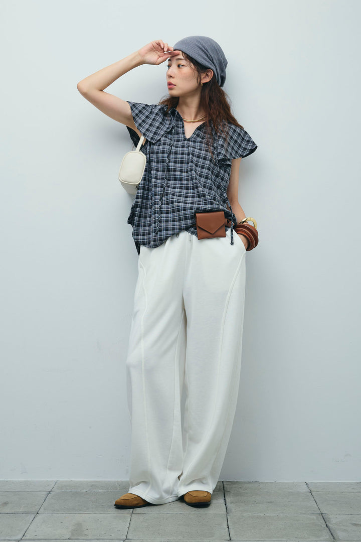 [予約]ミニ裏毛カーブパンツ