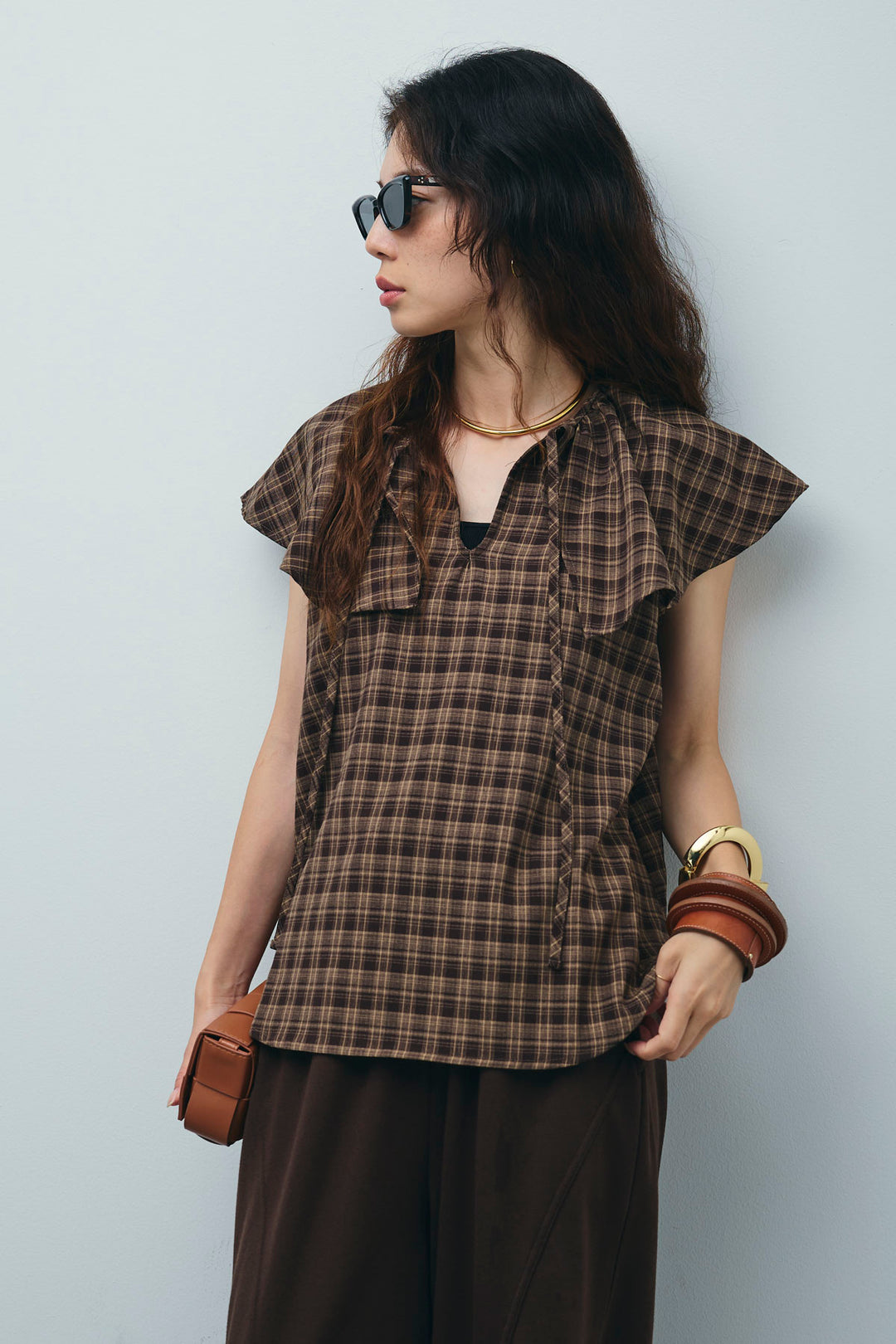 [予約]ビッグカラーチェックブラウス