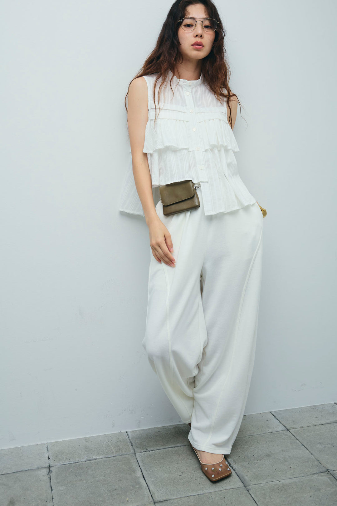 [予約]ミニ裏毛カーブパンツ