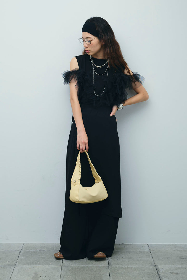 [予約/SET]天竺チュールドッキングプルオーバー+ラップスカート付きとろみパンツ(2set)