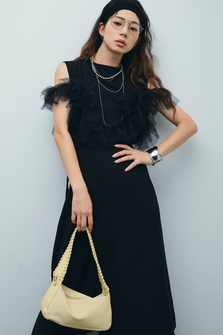 [予約/SET]天竺チュールドッキングプルオーバー+ラップスカート付きとろみパンツ(2set)