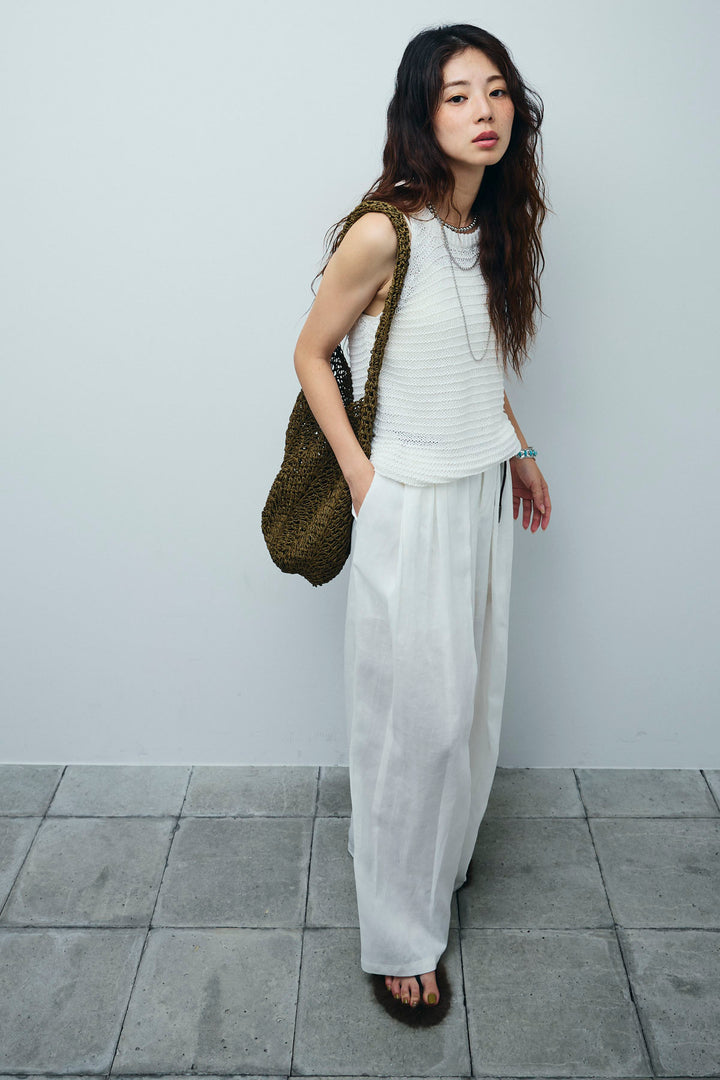 [予約]サマーメッシュニットノースリーブトップス