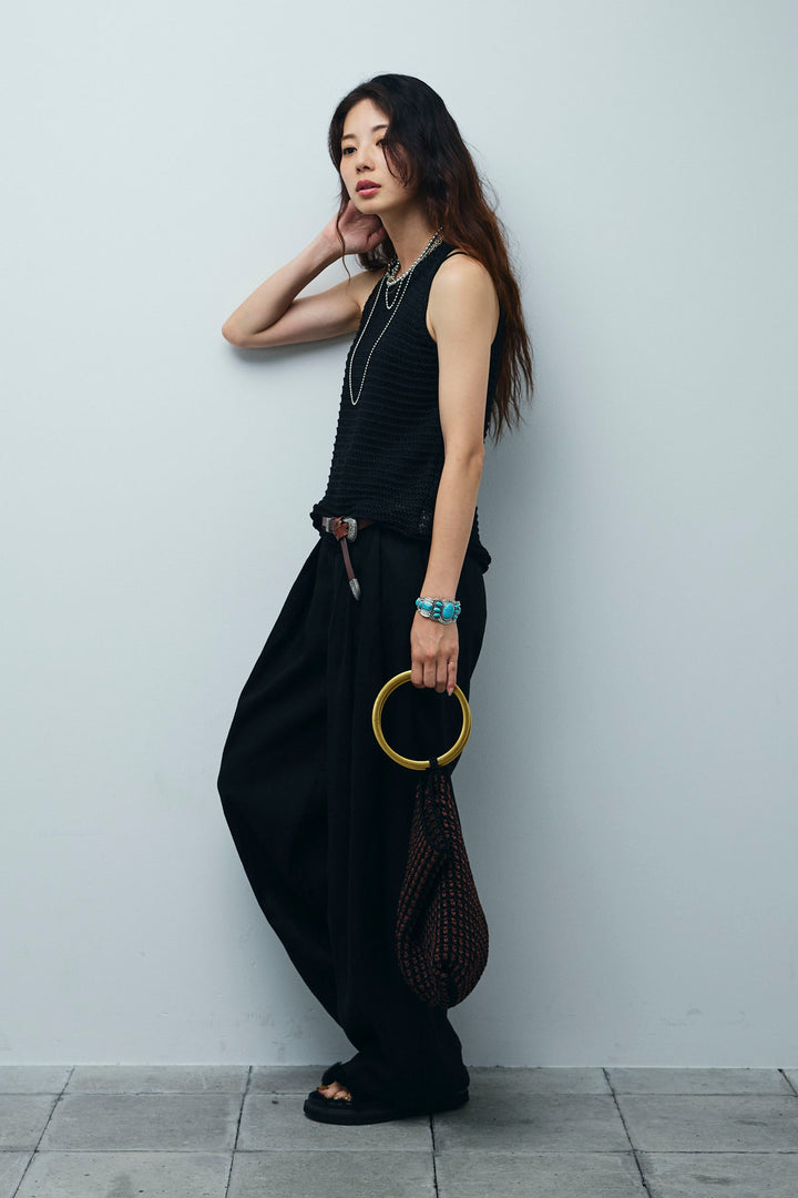 [予約]サマーメッシュニットノースリーブトップス